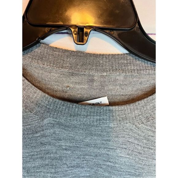 THOM BROWNE MEDIUM GREY FINE MERINO WOOL 4-BAR CREW NECK PULLOVER - Picture 7 of 10